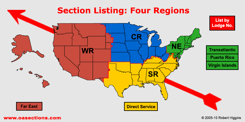 Four Regions map